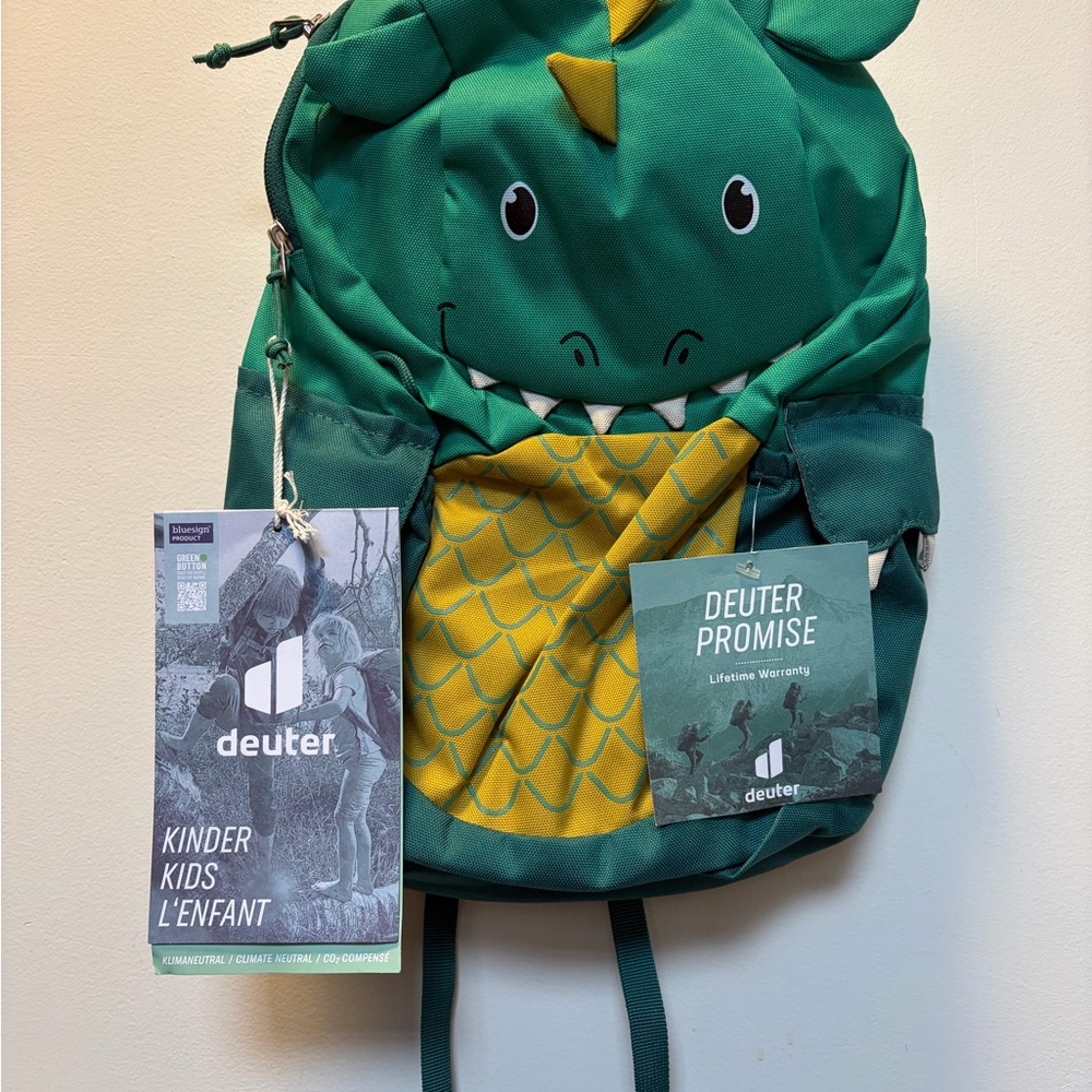 Deuter Kids Dragon Backpack in Green and Yellow BRAND NEW
